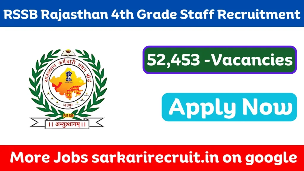 RSSB Rajasthan 4th Grade Staff Recruitment