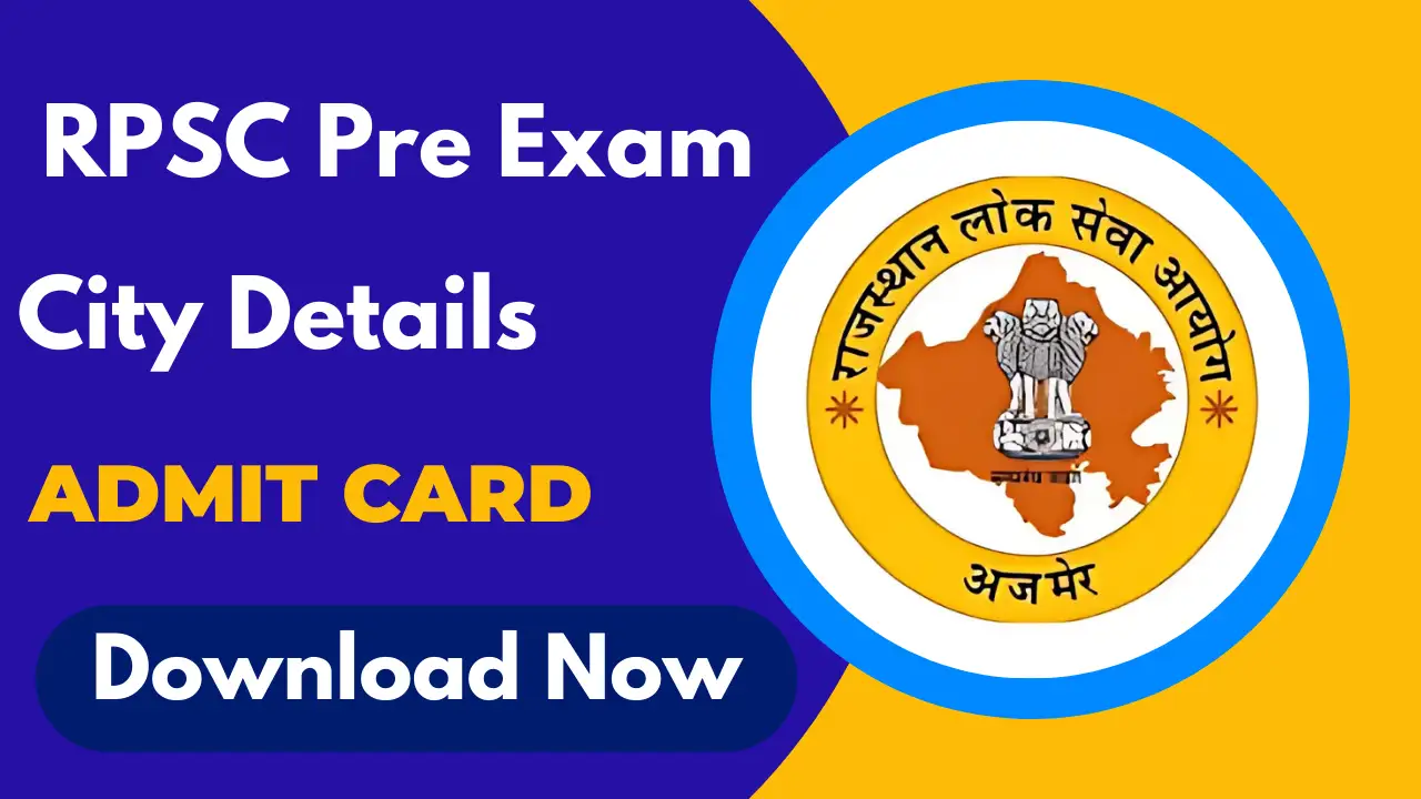 Rajasthan Pre Exam City Details